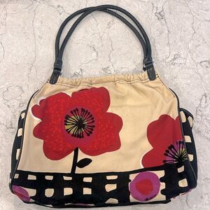 BRIGHTON Spring Poopy Collection Canvas Shoulder Bag